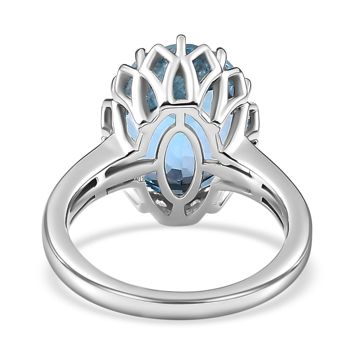 D'Joy Skyblue Topaz Solitaire Ring in Platinum Overlay Sterling Silver 9.94 Ct. V32520663 5