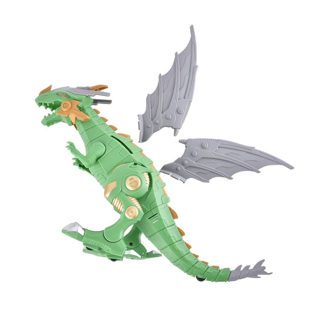 Mechanical Electric Walking Dinosaur with Wings- Green_7577393_5
