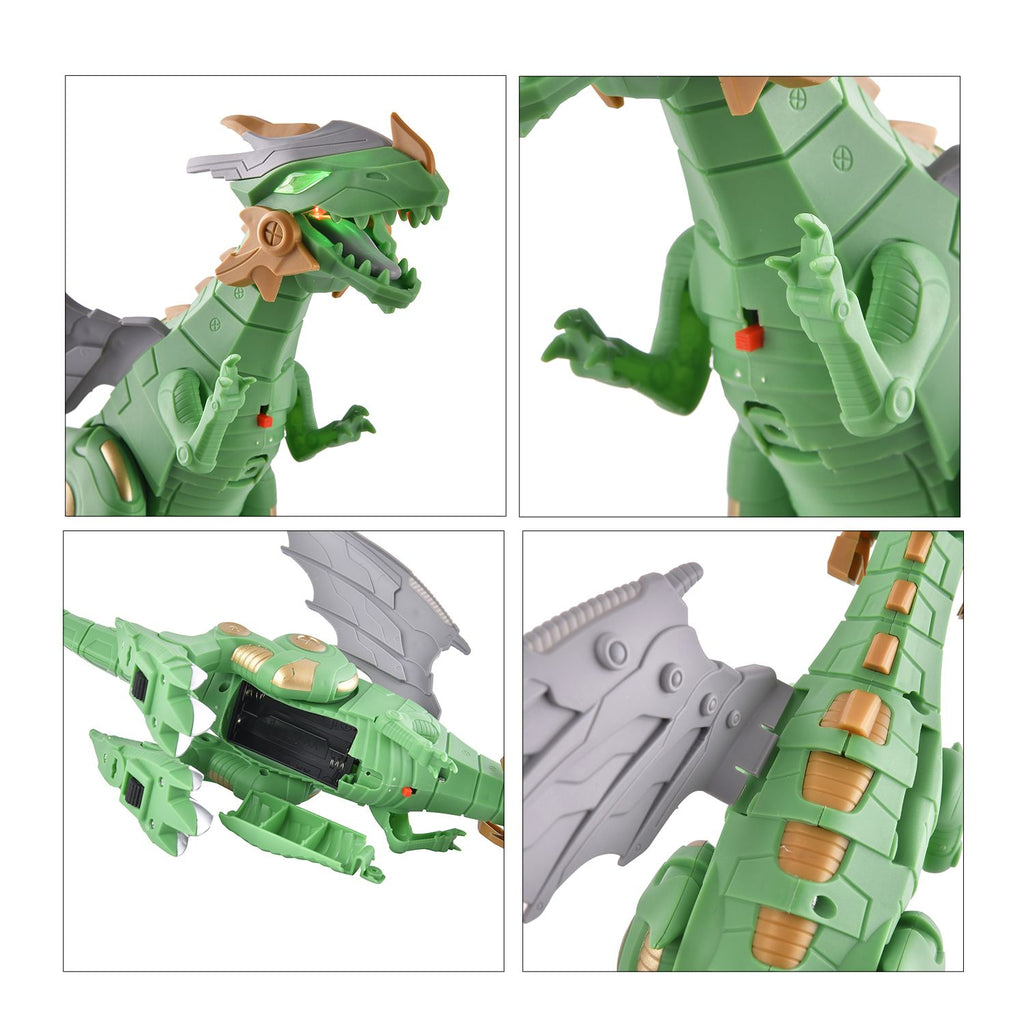Mechanical Electric Walking Dinosaur with Wings- Green_7577393_7