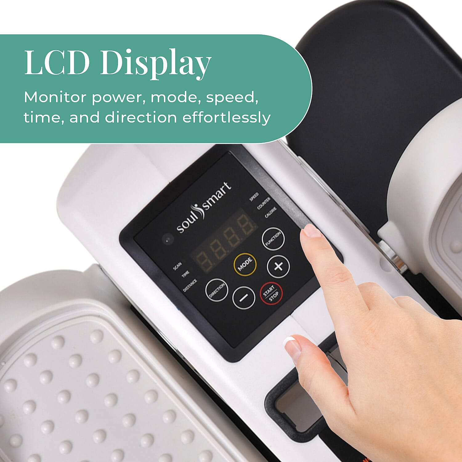 SoulSmart Electric Stepper With Elliptical Pair Belt - LCD Display - White - Black 7578232 4