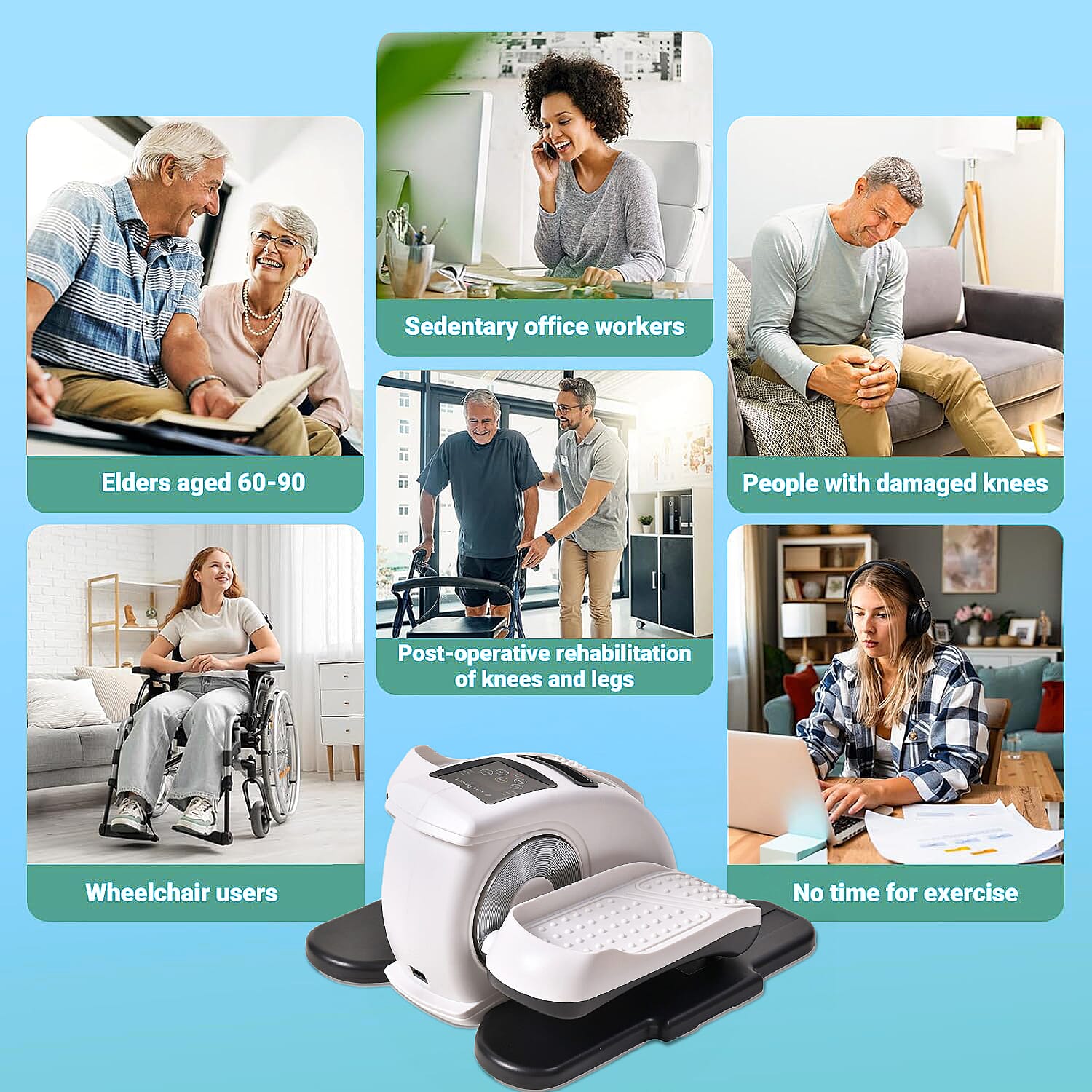 SoulSmart Electric Stepper With Elliptical Pair Belt - LCD Display - White - Black 7578232 7