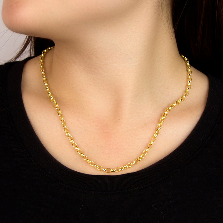Oval Belcher Chain 18 Inch in 9K Yellow Gold 7578780 2