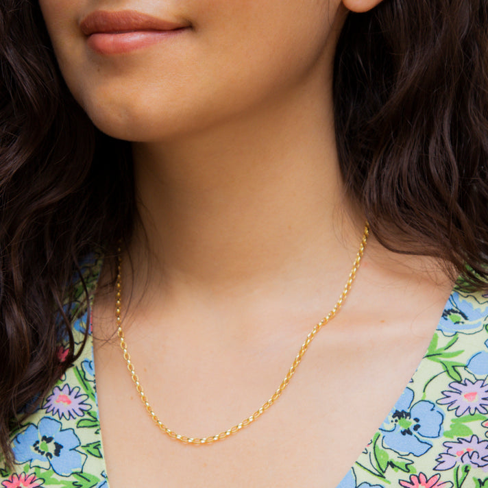 Oval Belcher Chain 18 Inch in 9K Yellow Gold 7578790 2
