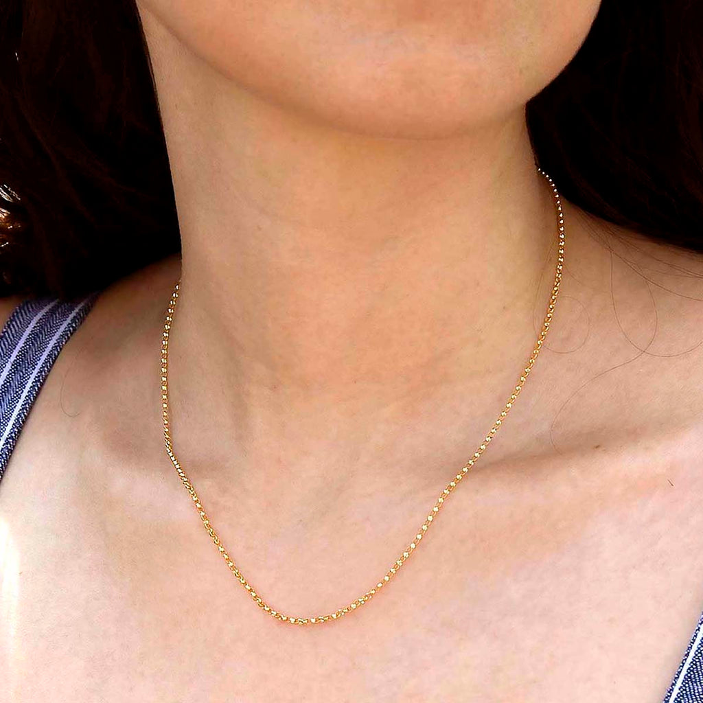 9K Yellow Gold Round Belcher Chain With Spring Ring Clasp (Size - 16)_7578827_5