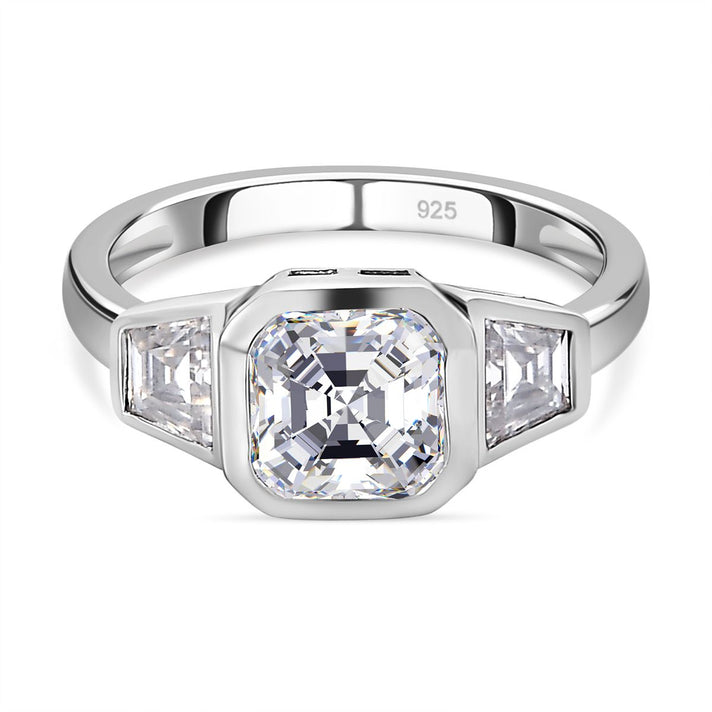 Moissanite Ring in Platinum Overlay Sterling Silver 2.38 Ct. 7579903 1