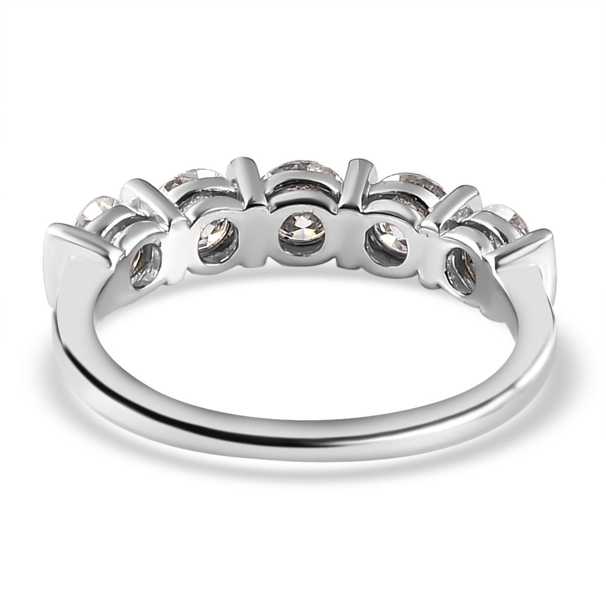 1.1 Ct. Moissanite 5 Stone Ring in Platinum Sterling Silver 7580799 5