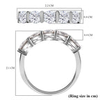 Royal Bali Collection - D'Joy Moissanite 5 Stone Ring in Platinum Overlay Sterling Silver 1.10 Ct._7580799_5