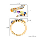 D'Joy Multi Gemstone Snake Ring in 18K Vermeil Yellow Gold Plated Sterling Silver 1.38 Ct._7581608_5