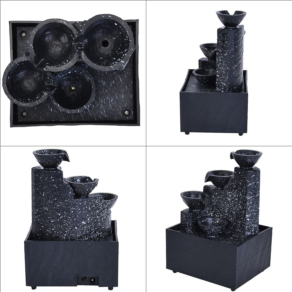 Super Find- Four Cups Mini Water Fountain with LED Light For Home DÃ©cor, Office and Living room 7585063 7