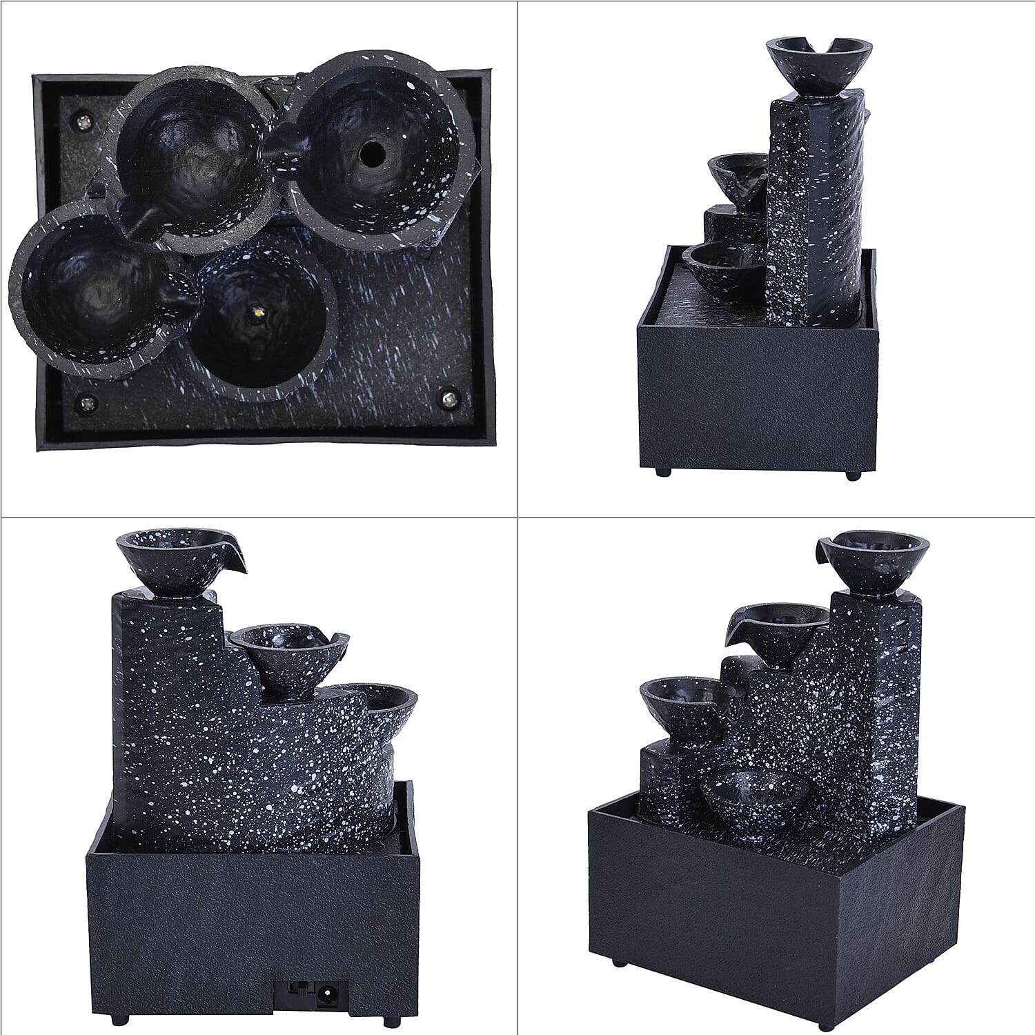 Super Find- Four Cups Mini Water Fountain with LED Light For Home DÃ©cor, Office and Living room 7585063 7