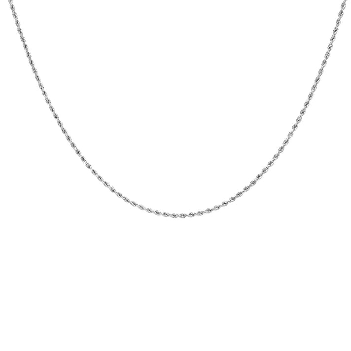 Diamond Cut Rope Chain 16 Inch in 9K White Gold 7586088 1