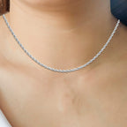 9K White Gold  Chain (Size - 16),  Gold Wt. 2.7 Gms