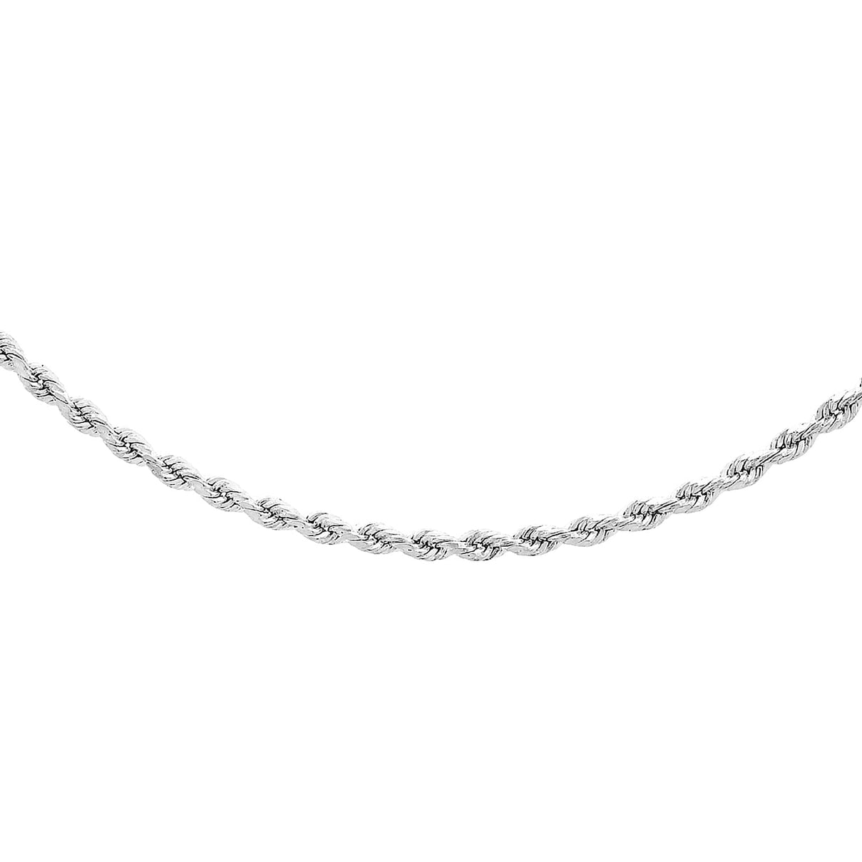 Diamond Cut Rope Chain 16 Inch in 9K White Gold 7586088 5