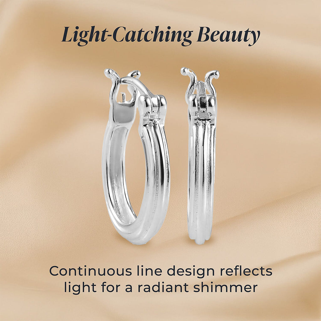 Sterling Silver Hoop Earrings with Clasp