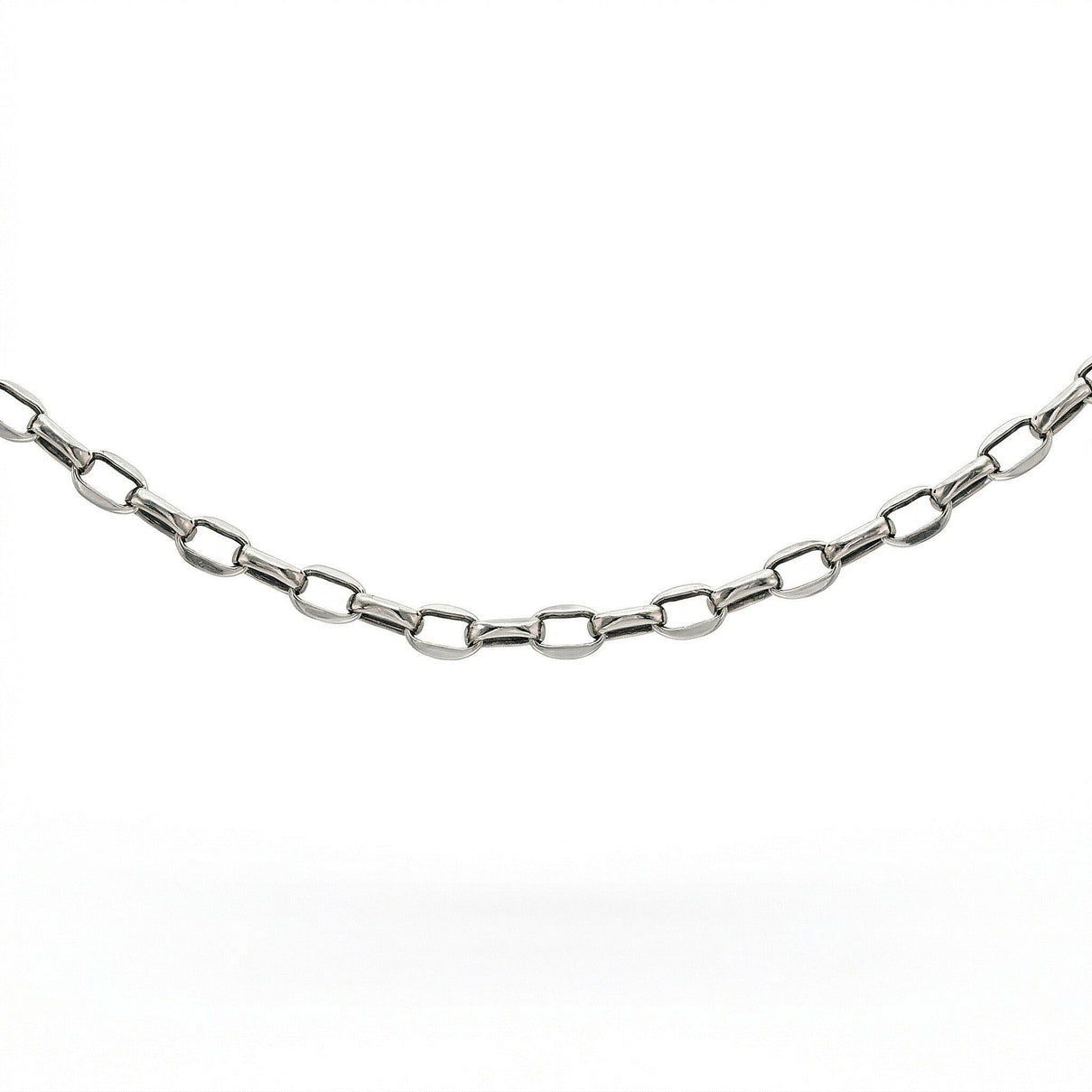 Oval Belcher Chain 22 Inch in 9K White Gold 7590997 0