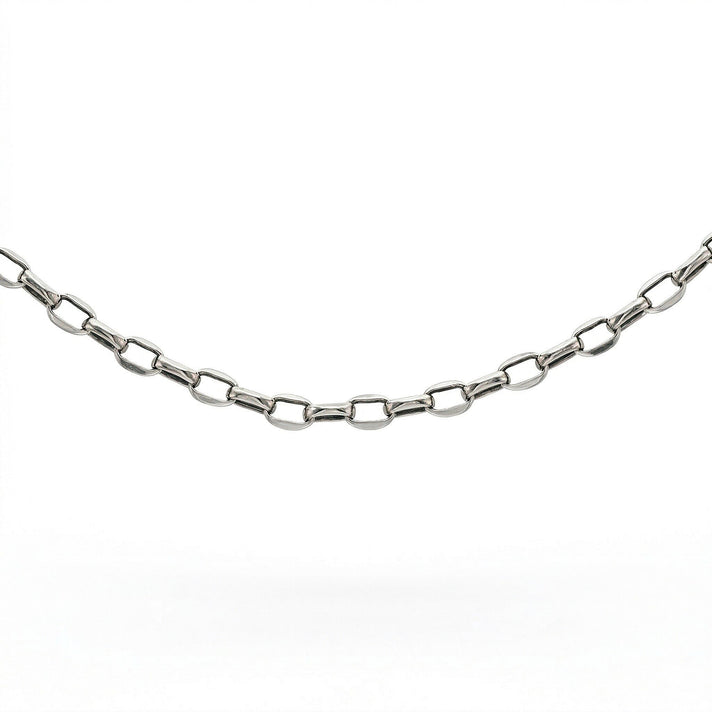 Oval Belcher Chain 22 Inch in 9K White Gold 7590997 1