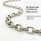 9K White Gold  Chain (Size - 22),  Gold Wt. 1.5 Gms