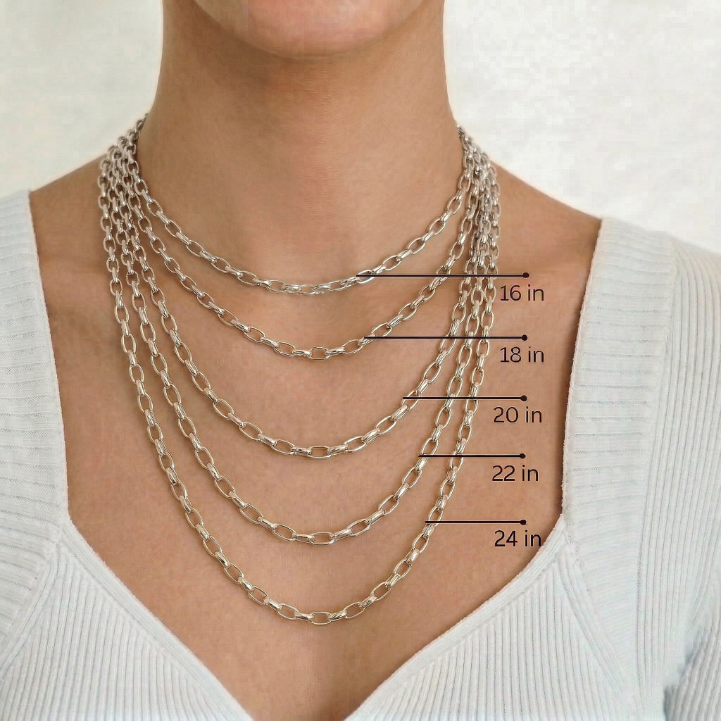 9K White Gold  Chain (Size - 22),  Gold Wt. 1.5 Gms