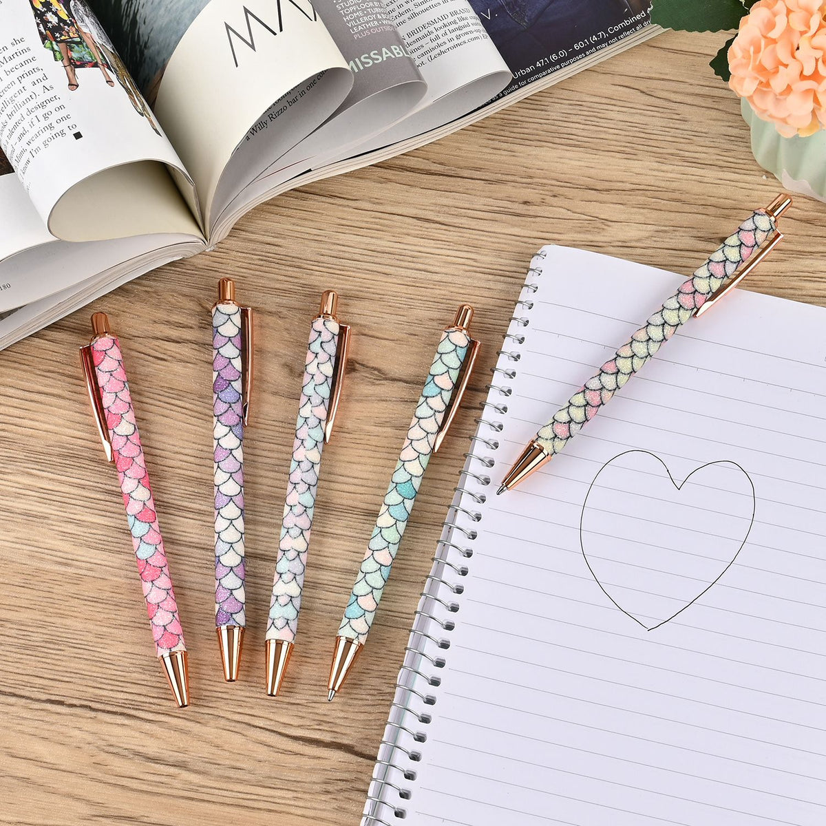 Set of 5 Pens with 5 pcs Replacement Ink 7591845 1