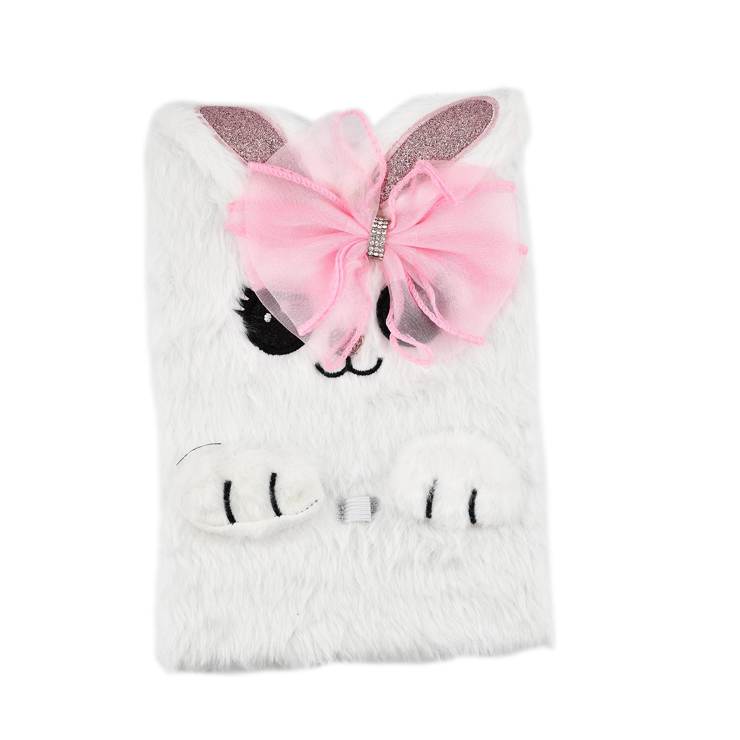 Fluffy Cover 3D Rabbit Pattern Notebook (80 Pages) - Pink 7592107 0