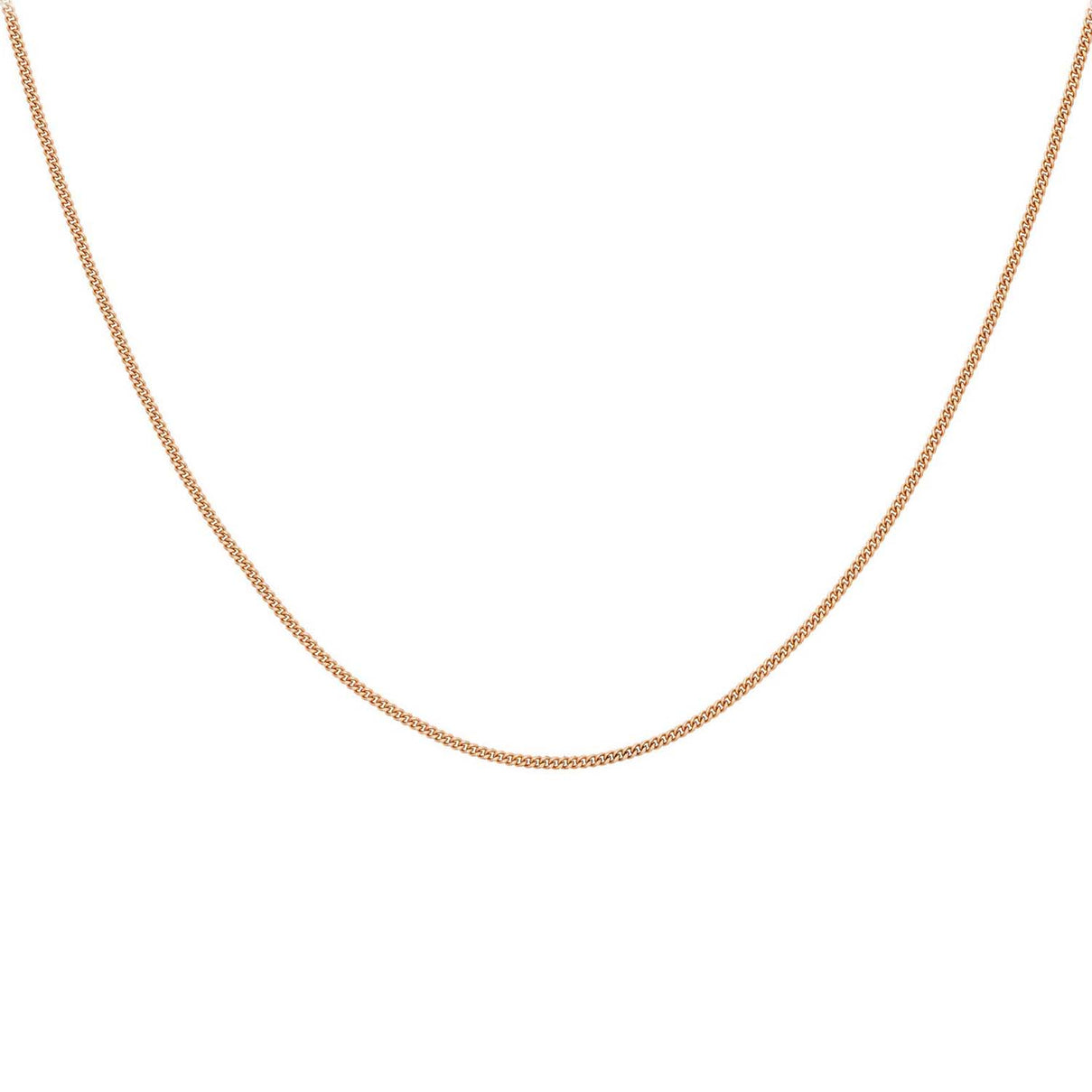 Diamond Cut Curb Chain 20 Inch in 9K Rose Gold 7592139 1