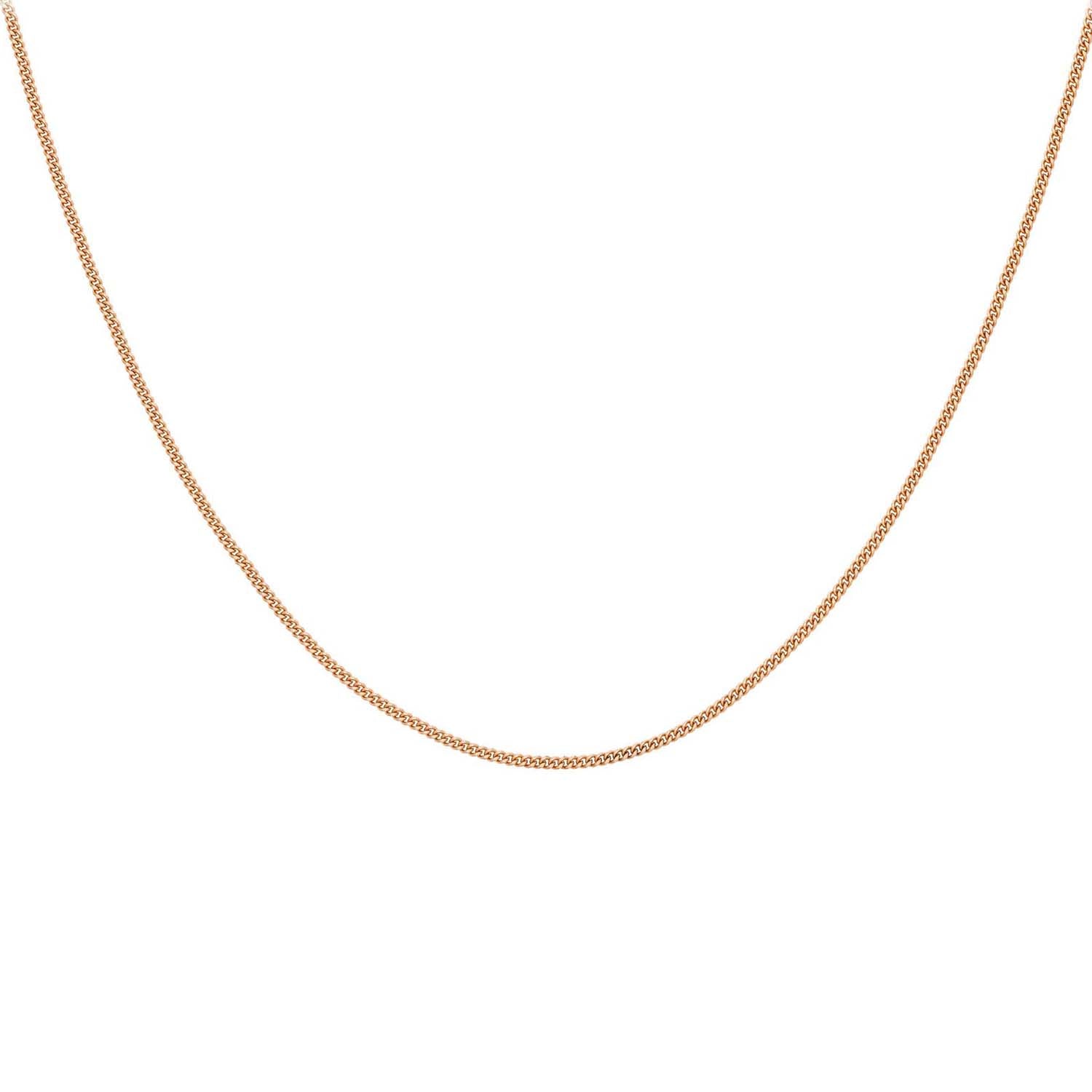 Diamond Cut Curb Chain 20 Inch in 9K Rose Gold 7592139 1
