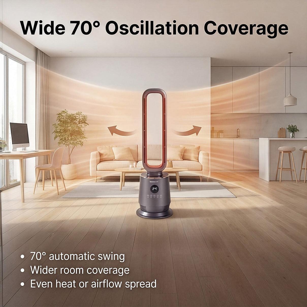 Bliss &amp; Beyond 2 in 1 Bladeless PTC Ultra Powerful Heater &amp; Fan with Remote 7592261 3