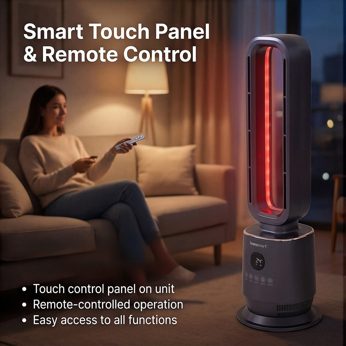Bliss &amp; Beyond 2 in 1 Bladeless PTC Ultra Powerful Heater &amp; Fan with Remote 7592261 4