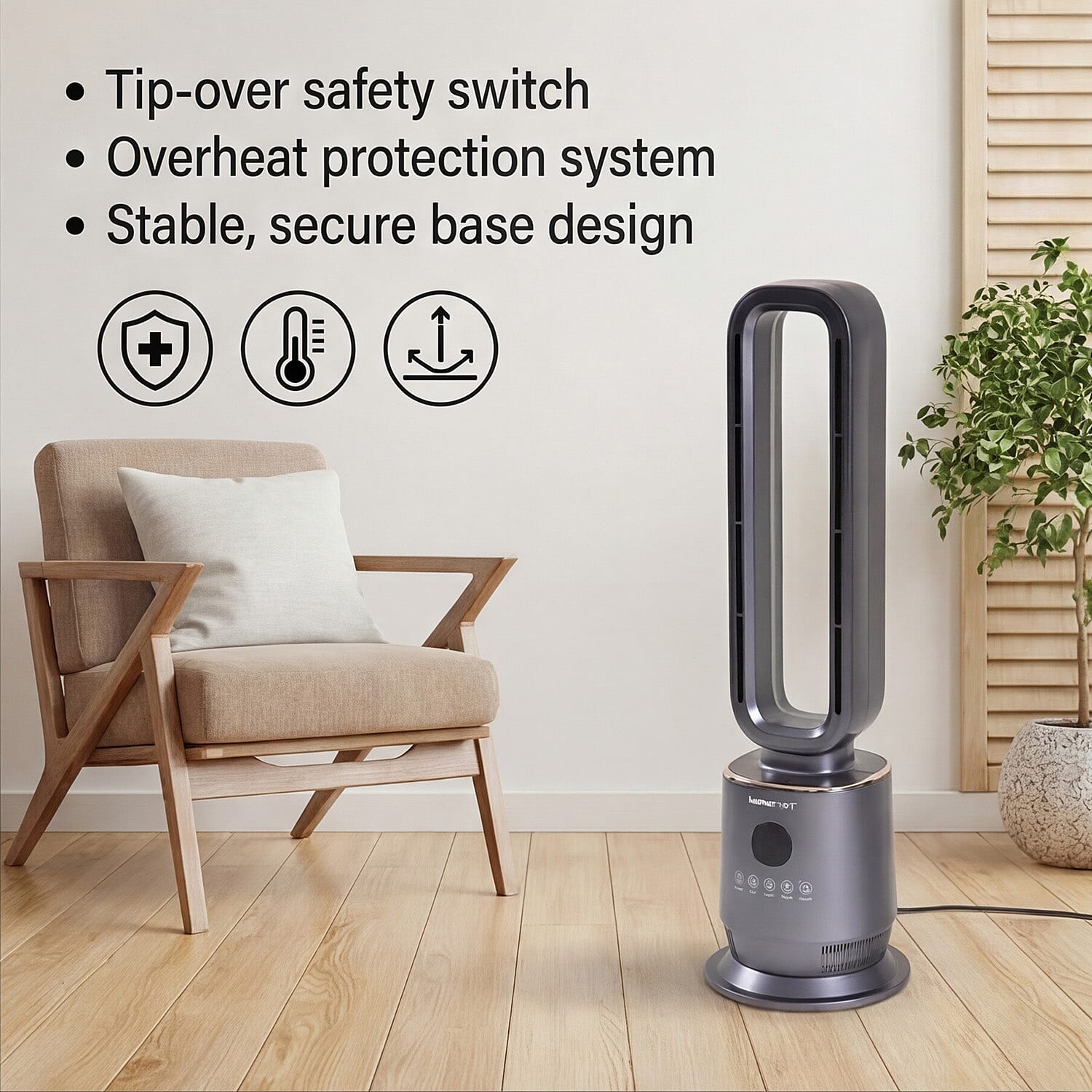 Bliss &amp; Beyond 2 in 1 Bladeless PTC Ultra Powerful Heater &amp; Fan with Remote 7592261 5