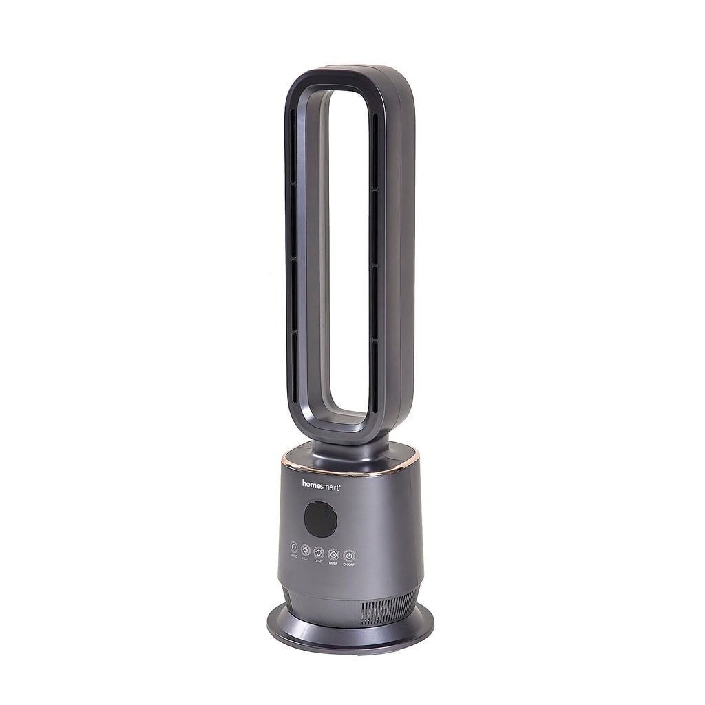 Energy Efficient 2-in-1 Ceramic Bladeless Heater with Fan Mode, 2 Heat Settings & Light Mode (1000W-2000W) With Remote