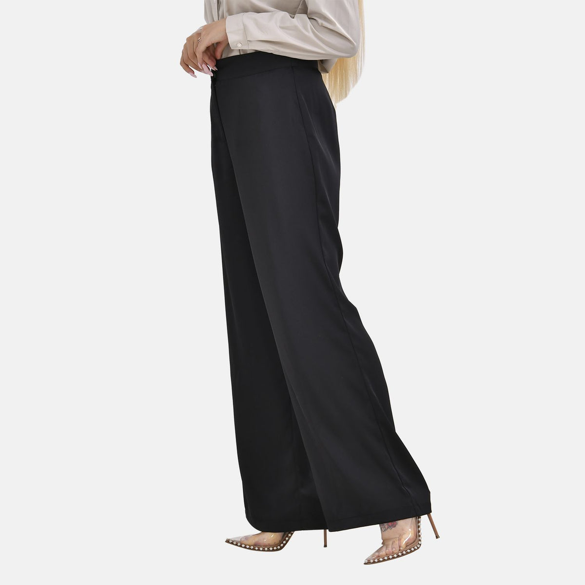 TAMSY Soft Satin Wide Leg Trousers 7592373 4