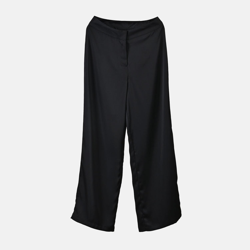 Soft Satin Wide Leg Trousers (Size 18) - Black_7592373_5
