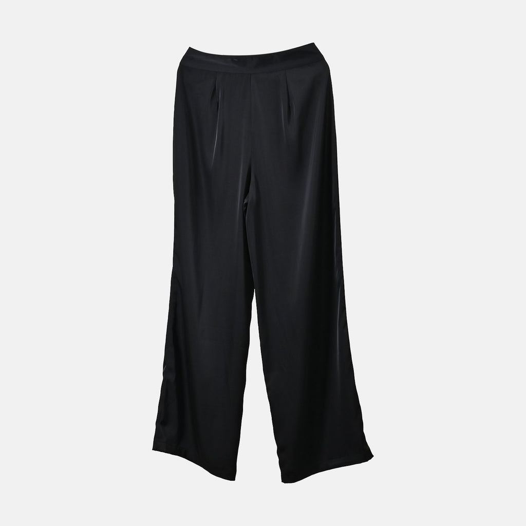 Soft Satin Wide Leg Trousers (Size 18) - Black_7592373_6