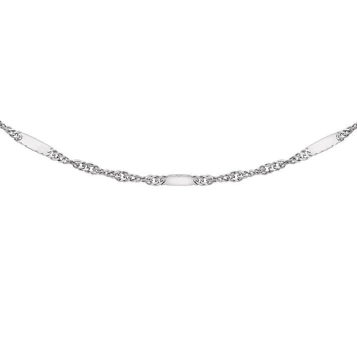 Twist Bar Curb Chain 18 Inch in 9K White Gold 7592400 1