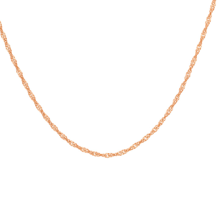 16 Diamond Cut Twist Curb Chain 20 Inch in 9K Rose Gold 7592522 1