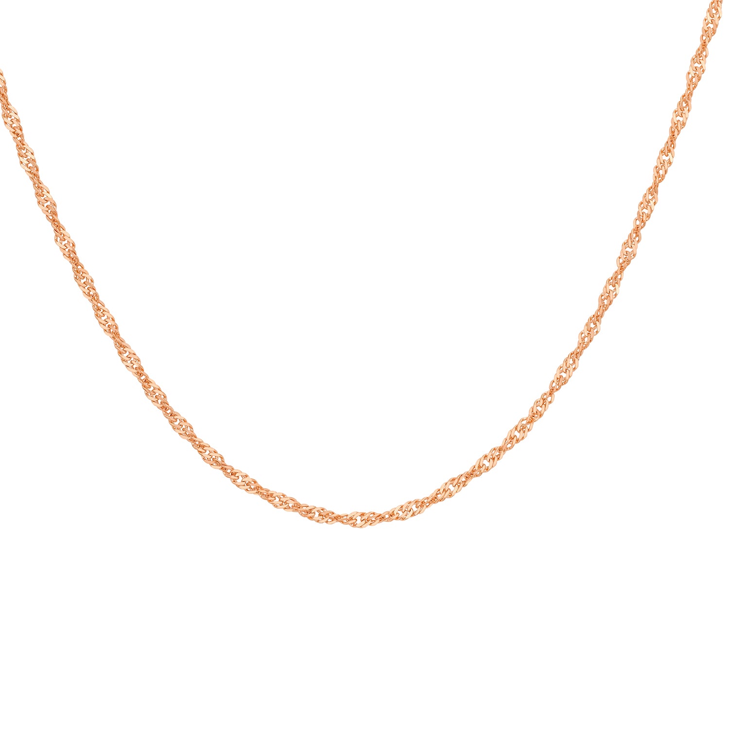 16 Diamond Cut Twist Curb Chain 18 Inch in 9K Rose Gold 7592524 0