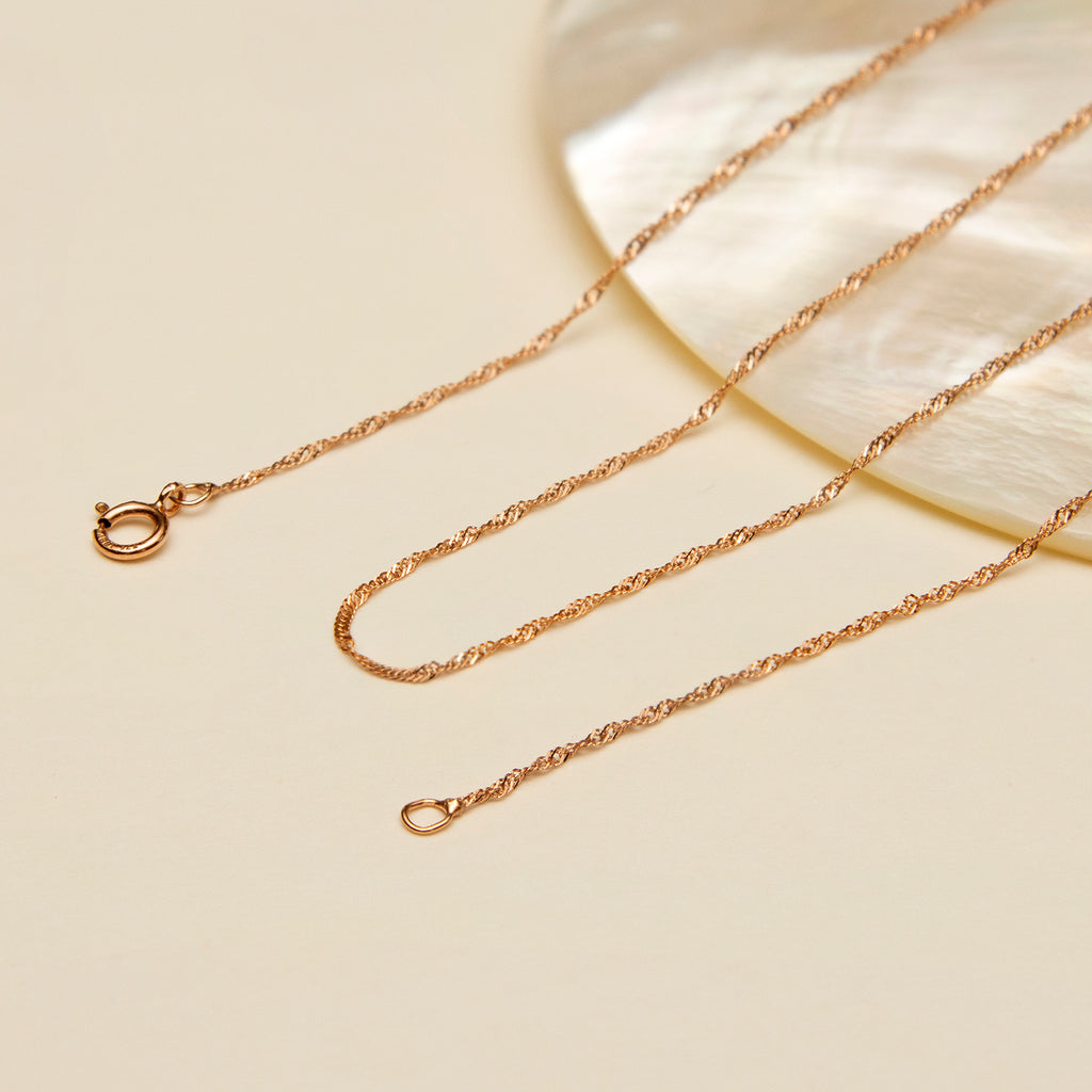 9K Rose Gold  Chain (Size - 18),  Gold Wt. 0.59 Gms_7592524_1