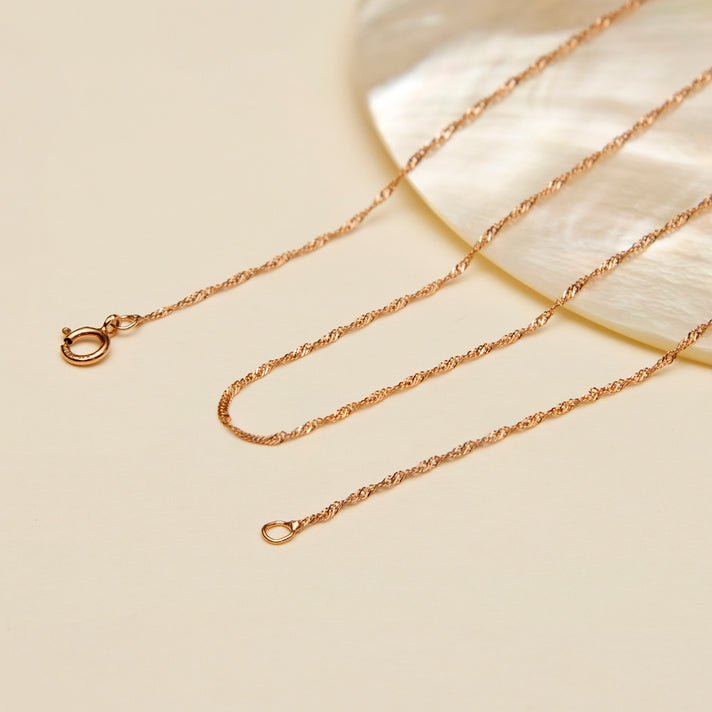 16 Diamond Cut Twist Curb Chain 18 Inch in 9K Rose Gold 7592524 2