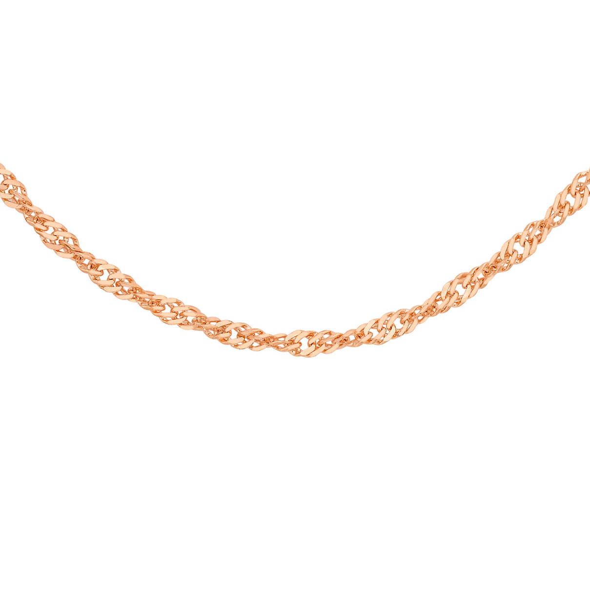 16 Diamond Cut Twist Curb Chain 18 Inch in 9K Rose Gold 7592524 3