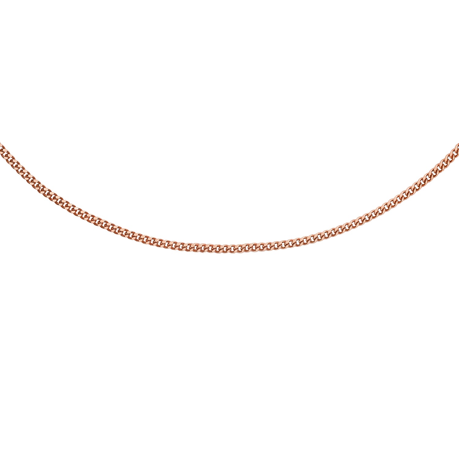 Diamond Cut Curb Chain 20 Inch in 9K Rose Gold 7592858 3