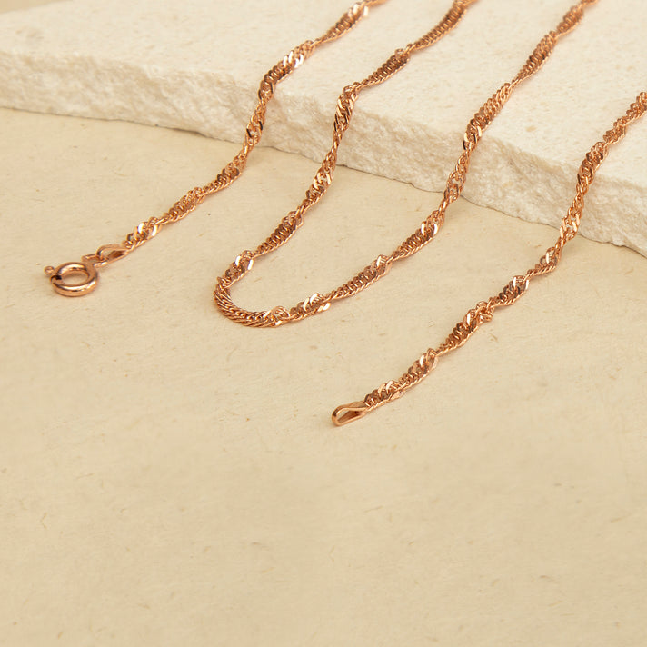 Twist Curb Chain 20 Inch in 9K Rose Gold 7592896 2