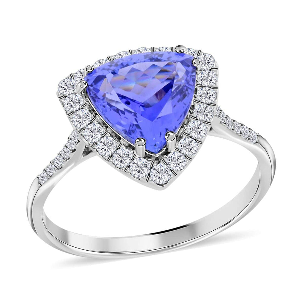 14K W Gold  AAA   Tanzanite ,  White Diamond  I2 Ring 3.25 ct,  Gold Wt. 3.84 Gms  3.250  Ct._7594561