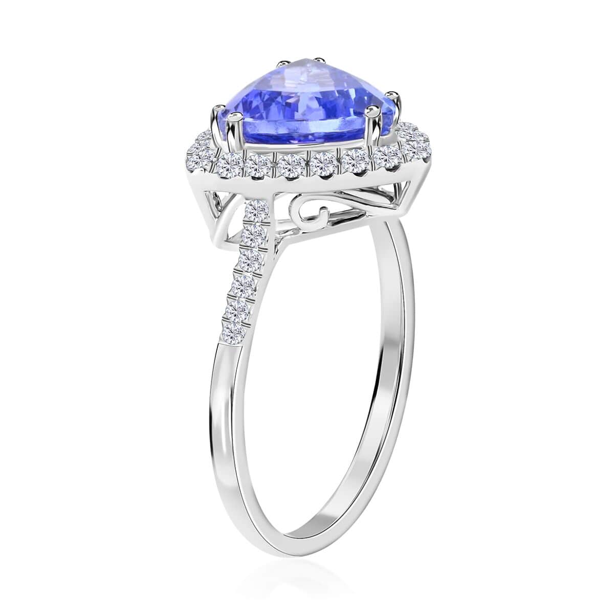 Certified and Appraised 14K White Gold 3.25 Ct  AAA Tanzanite and Diamond  I2 Ring ,  Gold Wt. 3.84 Gms  3.250  Ct. 7594561 3