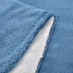 Teddy Fleece Double Layered Sherpa Blanket (Double Size 200x150 cm) - Teal_7594684_5