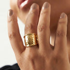 Maestro Collection - 9K Yellow Gold Hammered Etruscan Ring_7594859_1
