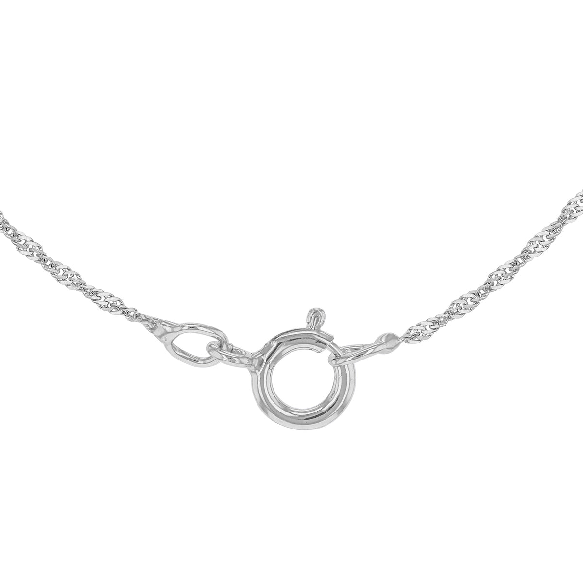 16 Diamond Cut Twist Curb Chain 16 Inch in 9K White Gold 7594904 4