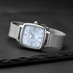 GAMAGES OF LONDON Ladies Duchess Swiss Quartz Movement Diamond Studded Light Blue Dial Water Resistant Watch with Silver Mesh Bracelet_7595081_1