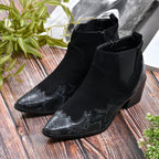 LA MAREY Snake Print Ankle Boots with Side Zipper (Size 6) - Black & Grey_7597833_2