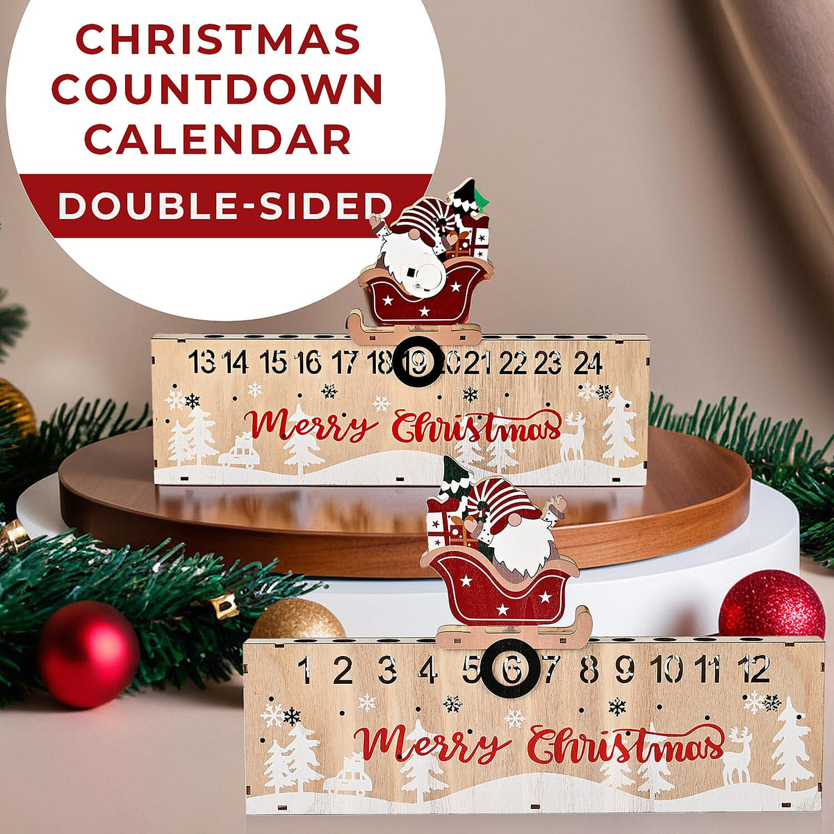 Double Sided Christmas Countdown Calendar with Light for Home Decor 7598963 3