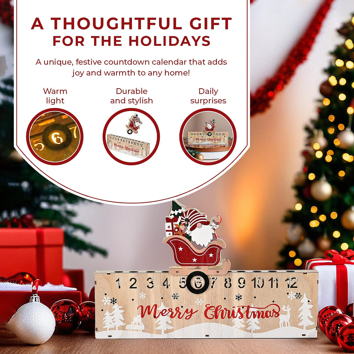 Double Sided Christmas Countdown Calendar with Light for Home Decor 7598963 5